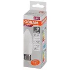 Лампа светодиодная LED 10 Вт E27 4000К 800Лм свеча 220 В (замена 75Вт) OSRAM