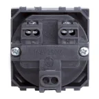 BRAVA Розетка без заземления со шторками черная, 2 мод.