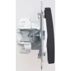 W59 Переключатель двухклавишный, 10АХ, механизм, черный бархат