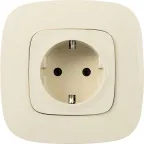 Розетка Valena ALLURE силовая 2К+З 16А 250В лицевая панель безвинтовые зажимы слоновая кость