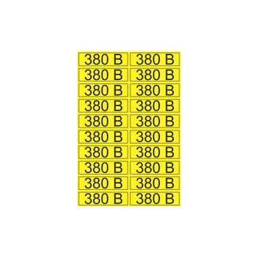 Наклейка знак электробезопасности ''380 В '' 15х50 мм (20шт на листе), REXANT