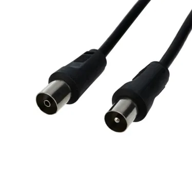 Шнур ТВ гнездо - ТВ штекер, длина 1,5 метра, черный,