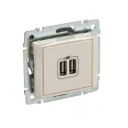 VALENA Розетка двойная USB слоновая кость
