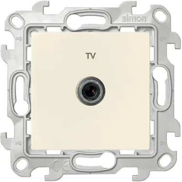 Розетка ТВ проходная, слоновая кость