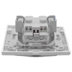 Розетка Минск 1-местная СП с заземлением и крышкой 16А белая защитные шторки