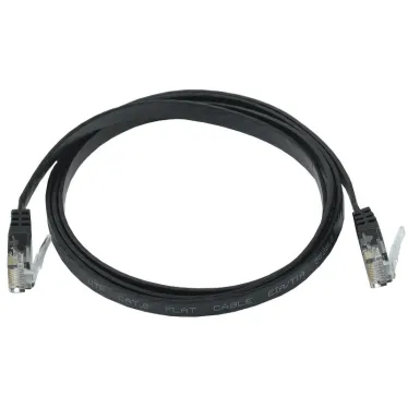 Патч-корд плоский кат.6 UTP 2м чёрный Черный