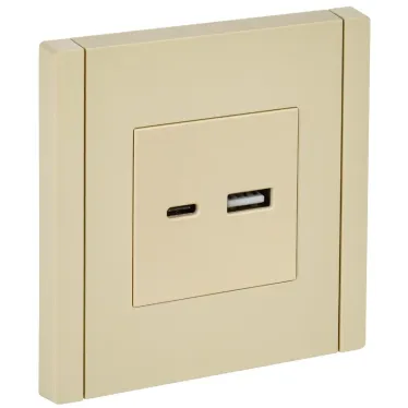 FORTE@PIANO Розетка USB A+C 3,1А FP450 ваниль IEK