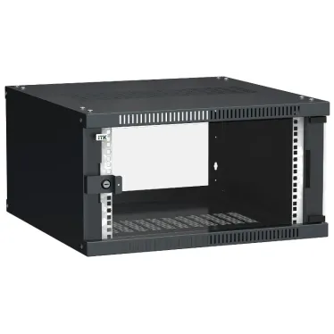 Шкаф LINEA WE 6U 600x600мм дверь стекло черный