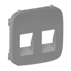 Valena ALLURE Лицевая панель для аудиорозетки с пружинными зажимами двойной Алюминий