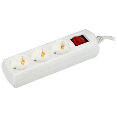 Удлинитель бытовой У03В 3 места 2P+PE/3м 3х1мм2 10А/250В GENERICA