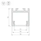Профиль PDS-ZM-2000 ANOD (ARL, Алюминий)
