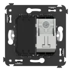 Avanti Розетка TV в стену, проходная, ''Черный квадрат''