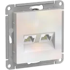 Розетка ATLASDESIGN двойная компьютерная RJ45+RJ45 категория 5E механизм жемчуг