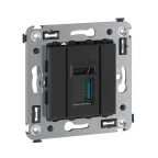 Avanti USB 3.0 розетка одинарная в стену, тип А-А, , Черный матовый