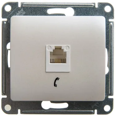 GLOSSA Розетка телефонная RJ11 перламутр в рамку