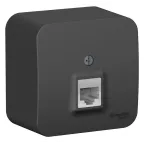 Розетка BLANCA наружная телефонная RJ11, с изолирующей пластиной, антрацит