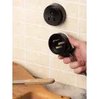 Разъем РШ-ВШ 32А 250В 2P+PE (ОУ) карболитовый черный Simple