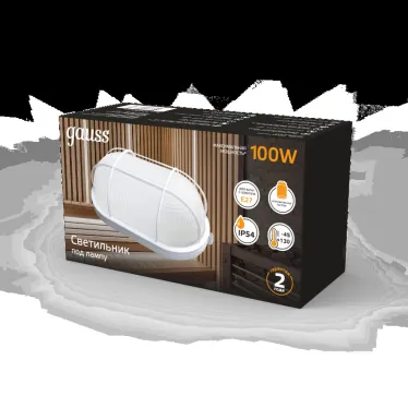 Светильник ЖКХ под лампу 1хE27 AC 220В IP54 овал 160х115х280мм с решеткой max 100Вт НБП Gauss