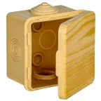 Коробка распределительная КМ 65х65х50мм для наружного монтажа с откидной крышкой IP54 4 вв. сосна