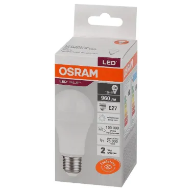 Лампа светодиодная LED 12 Вт E27 4000К 960Лм груша 220 В (замена 100Вт) OSRAM