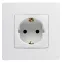 ETIKA Розетка с заземлением со шторками белая