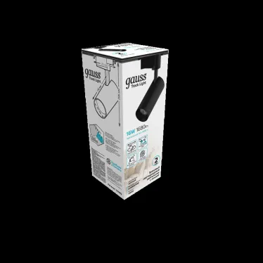 Светильник светодиодный трековый на шинопровод ДПО 16 Вт 1680 лм 4000К AC 220В Черный IP20 D85х206мм однофазный угол 36 грд Track Gauss