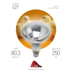 Лампа инфракрасная ИКЗ 220-250 R127 E27 250 Вт ЭРА