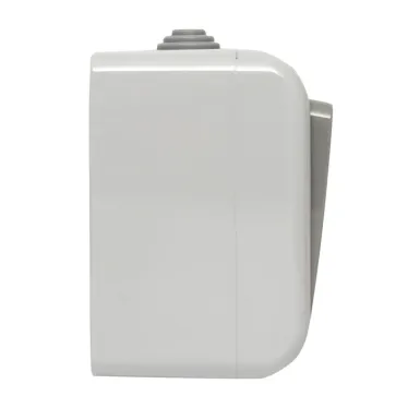 Блок розетка Мурманск 1-м 16А с заземлением с крышкой + одноклавишный выключатель IP54 серый