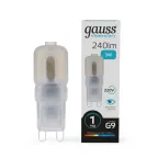 Лампа светодиодная Elementary G9 AC220-240V 3W 240lm 4100K пластик LED 1/10/200 | 14923 | Gauss