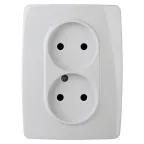 Розетка 2X2P, 16A-250В, винт, Эра12, белый, 12-2117-01