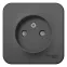Розетка BLANCA наружная без заземления со шторками с изоляционной пластиной 16А 250В антрацит