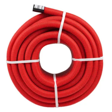 Труба гофрированная двустенная ПНД d 40 с зондом (50 м) красная,