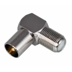 Переход гнездо F - штекер TV угловой,