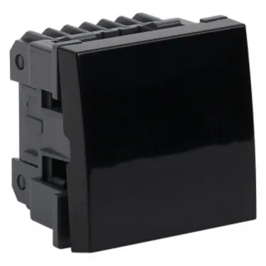 Выключатель модульный одноклавишный 45х45мм черный