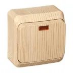 ЭТЮД Выключатель одноклавишный наружный с подсветкой сосна сх.1