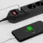 Фильтр сетевой 5х1,5м 2хUSB 10А с/з с выключателем черный
