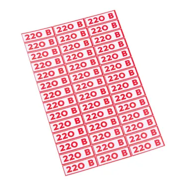 Наклейка знак электробезопасности 220 В" 10*30 мм(42 шт на листе)", REXANT