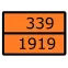 Знак для маркировки опасных грузов ''Номер ООН 339/1919'' ГОСТ Р 52290-2004 300х400 мм, пленка самоклеящаяся ГОСТ 19433-88