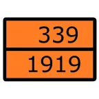 Знак для маркировки опасных грузов ''Номер ООН 339/1919'' ГОСТ Р 52290-2004 300х400 мм, пленка самоклеящаяся ГОСТ 19433-88