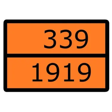 Знак для маркировки опасных грузов ''Номер ООН 339/1919'' ГОСТ Р 52290-2004 300х400 мм, пленка самоклеящаяся ГОСТ 19433-88