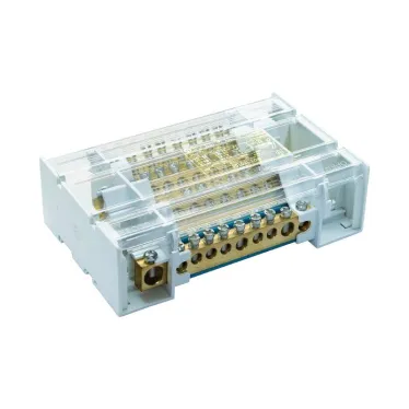 Блок распределительный на DIN рейку c выносной клеммой 4р 160А 7х7мм 1х8мм 1х9мм 1х12м