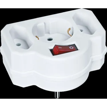 Разветвитель Navigator 94 698 NAD-3-R2F-WH 3 гнезда в ряд (1 гнездо с заземлением 2 гнезда без заземления)