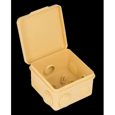 Коробка распаячная КМР-030-031 с крышкой (83х83х54) 7 мембранных вводов светлое дерево IP54 PROxima