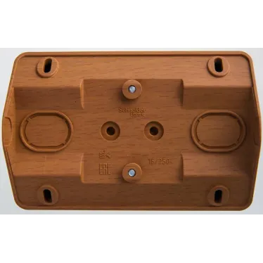 ЭТЮД Розетка угловая двойная открытой установки с заземлением со шт. 16А 250B, бук