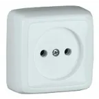 Розетка наружная с изоляционной пластиной белая