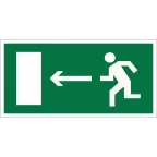 Пиктограмма (Пластина) Напр. к эвакуационному выходу налево BL-3015A.E04 для ADAMANT, CUBE, POLET | a12735 | Белый свет