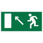 Знак безопасности BL-3015.E06"Напр. к эвакуационному выходу налево вверх" | a12951 | Белый свет
