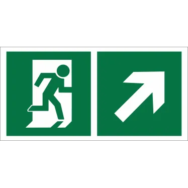 Знак безопасности BL-3015B.E37"Напр. к эвакуационному выходу направо вверх" | a18153 | Белый свет