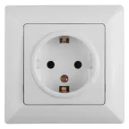 Розетка 2P+E Schuko со шторками, 16А-250В, СУ, Solo, белый, 4-206-01