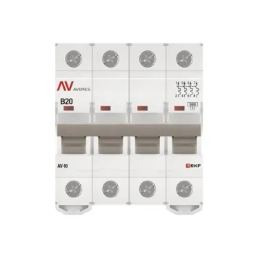 Выключатель автоматический AV-10 4P 20A (B) 10kA AVERES